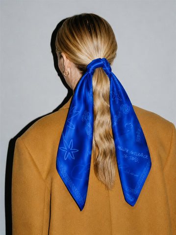 Julie Aida Art Silk Scarf - Blue - F5 Concept Store