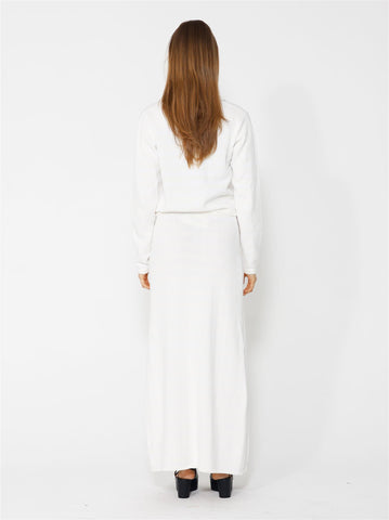 Lan Skirt - Off White/White Stripes