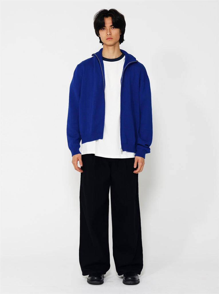 Lian Cotton Full Zip Sweater - Royal Blue