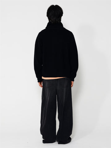 Lian Merino Full Zip Sweater - Black