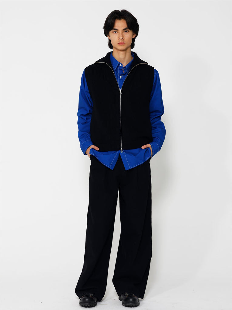 Huan Merino Full Zip Vest - Black - F5 Concept Store