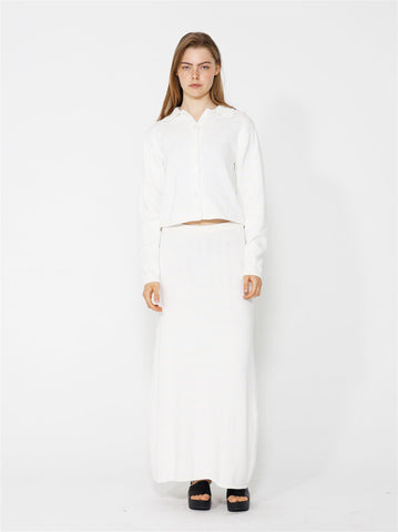 Lisha Cardigan - White/Off White Stripes - F5 Concept Store