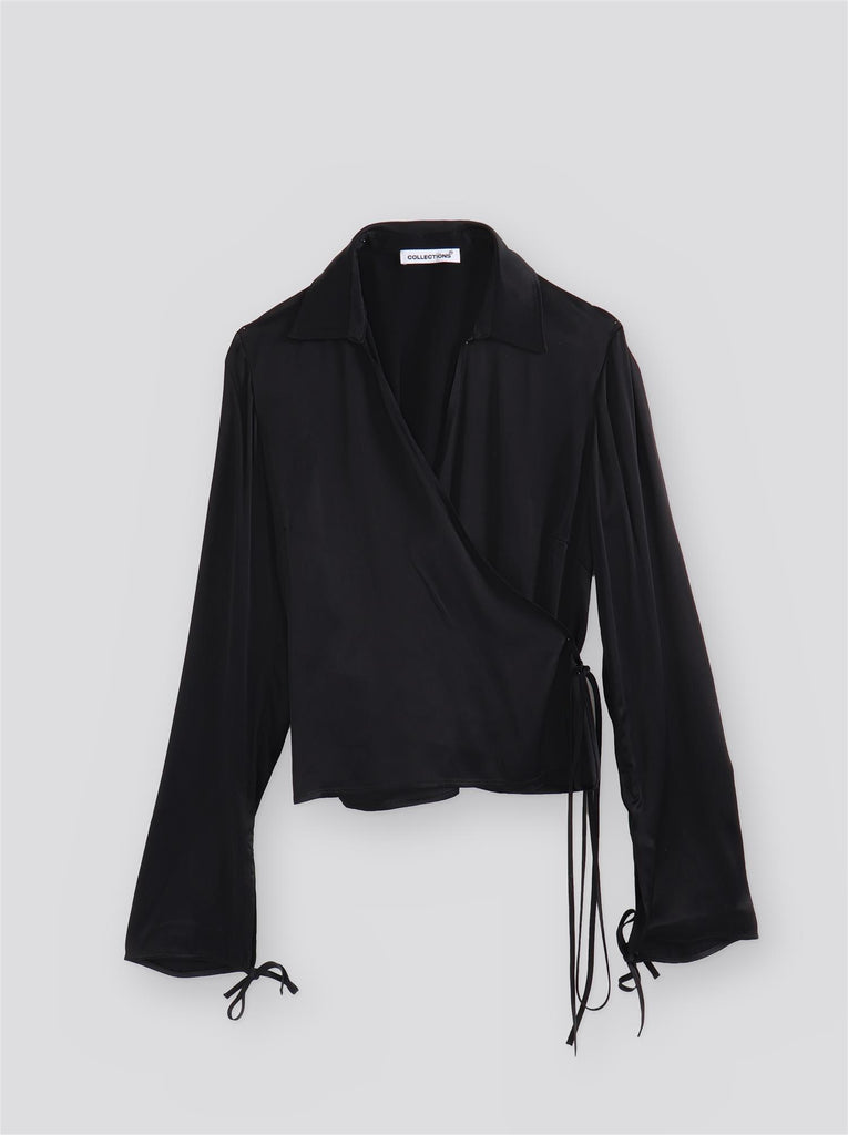 Lucja Wrap Top - Black - F5 Concept Store