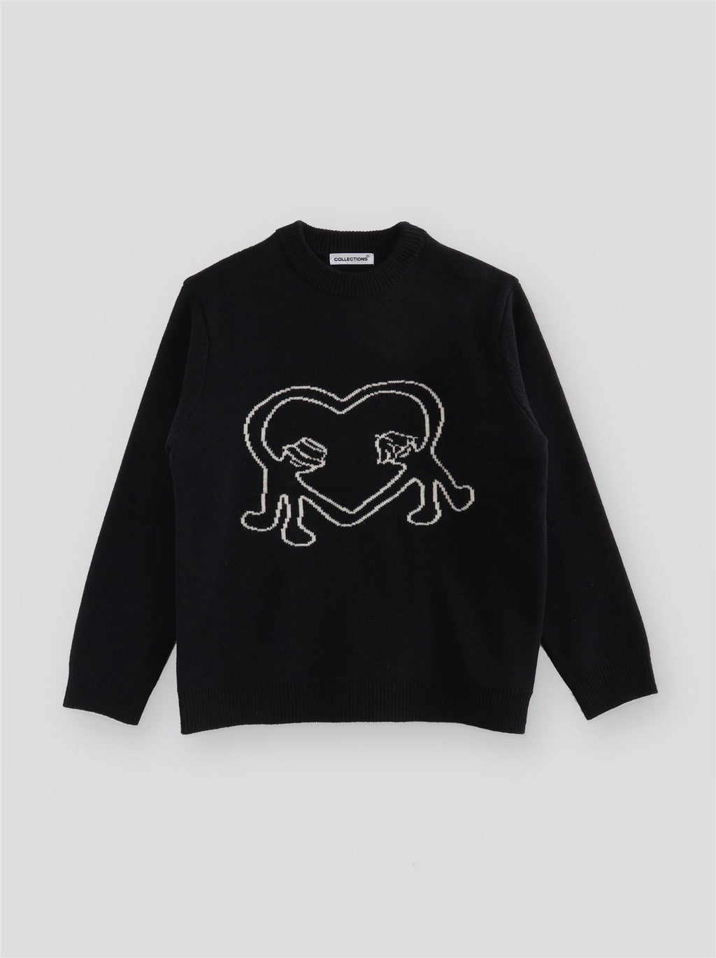 Heart Wool Sweater - Black - F5 Concept Store